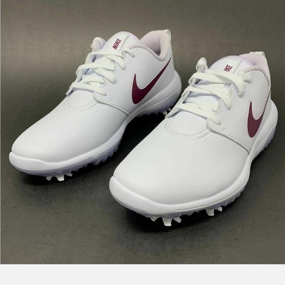 Nike Shoes - Nike White Golf Shoes with Maroon Swoosh Accents